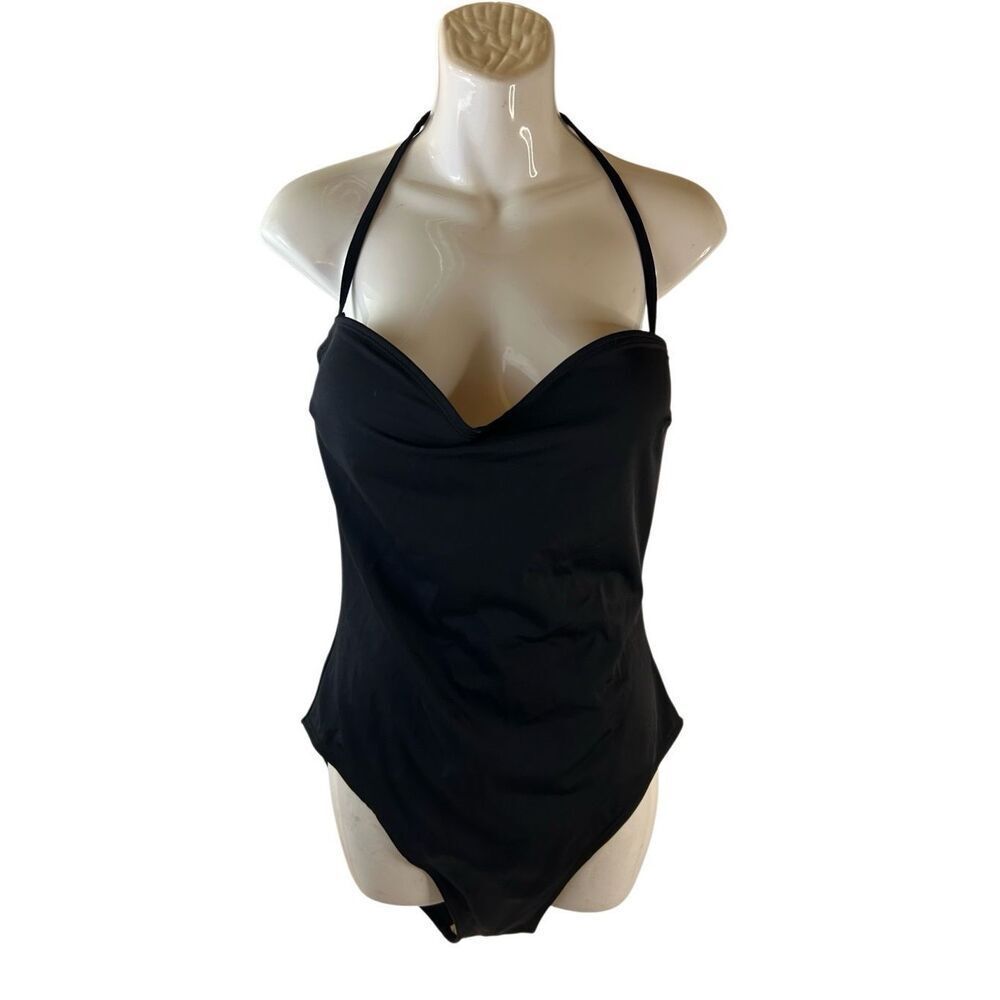 Newport News swimsuit black 16t new rn#82631 removable strap